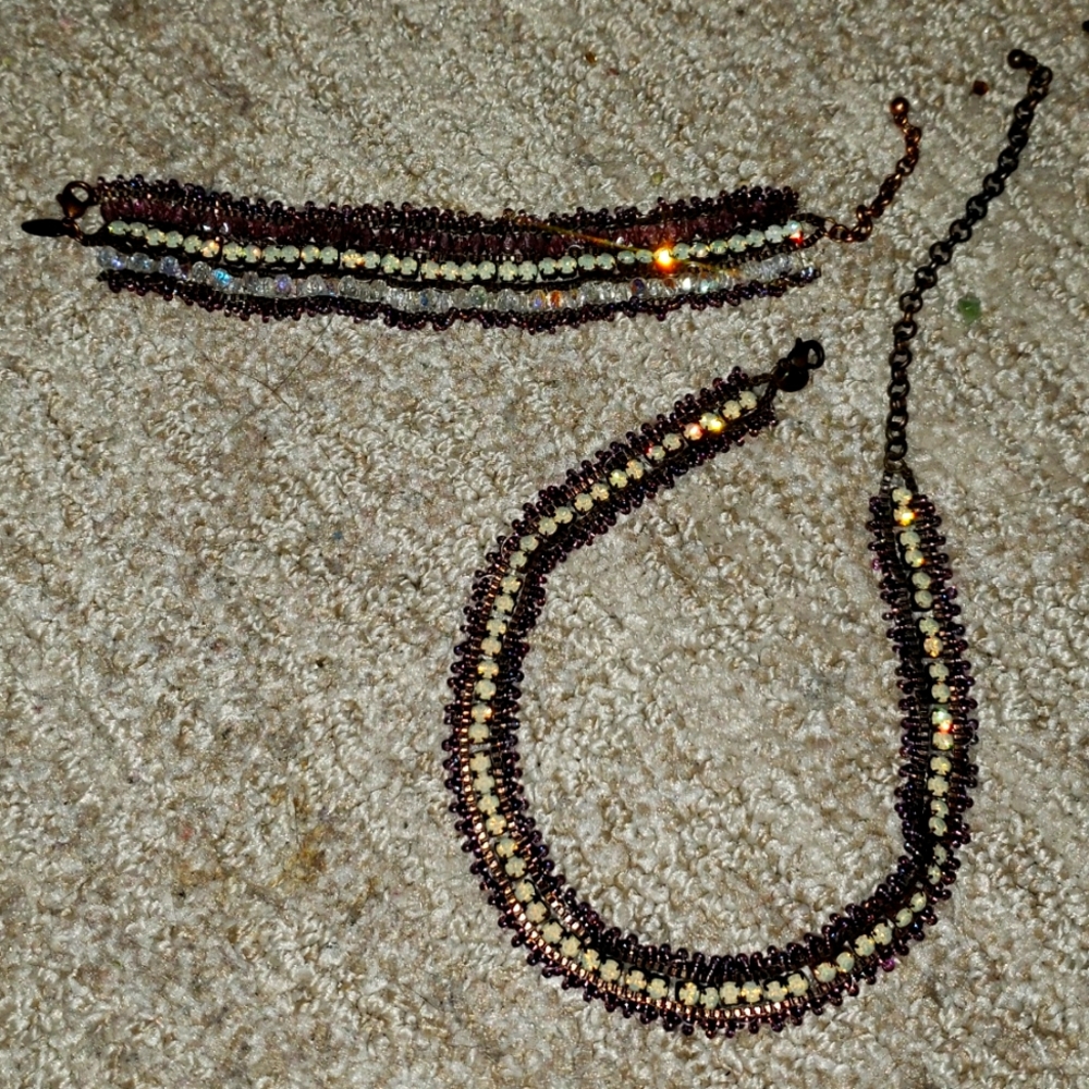 (New not used) NEXT Bracelet and necklace Opalite and Arora crystal